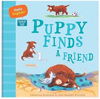 Puppy finds a friend: Hello English!